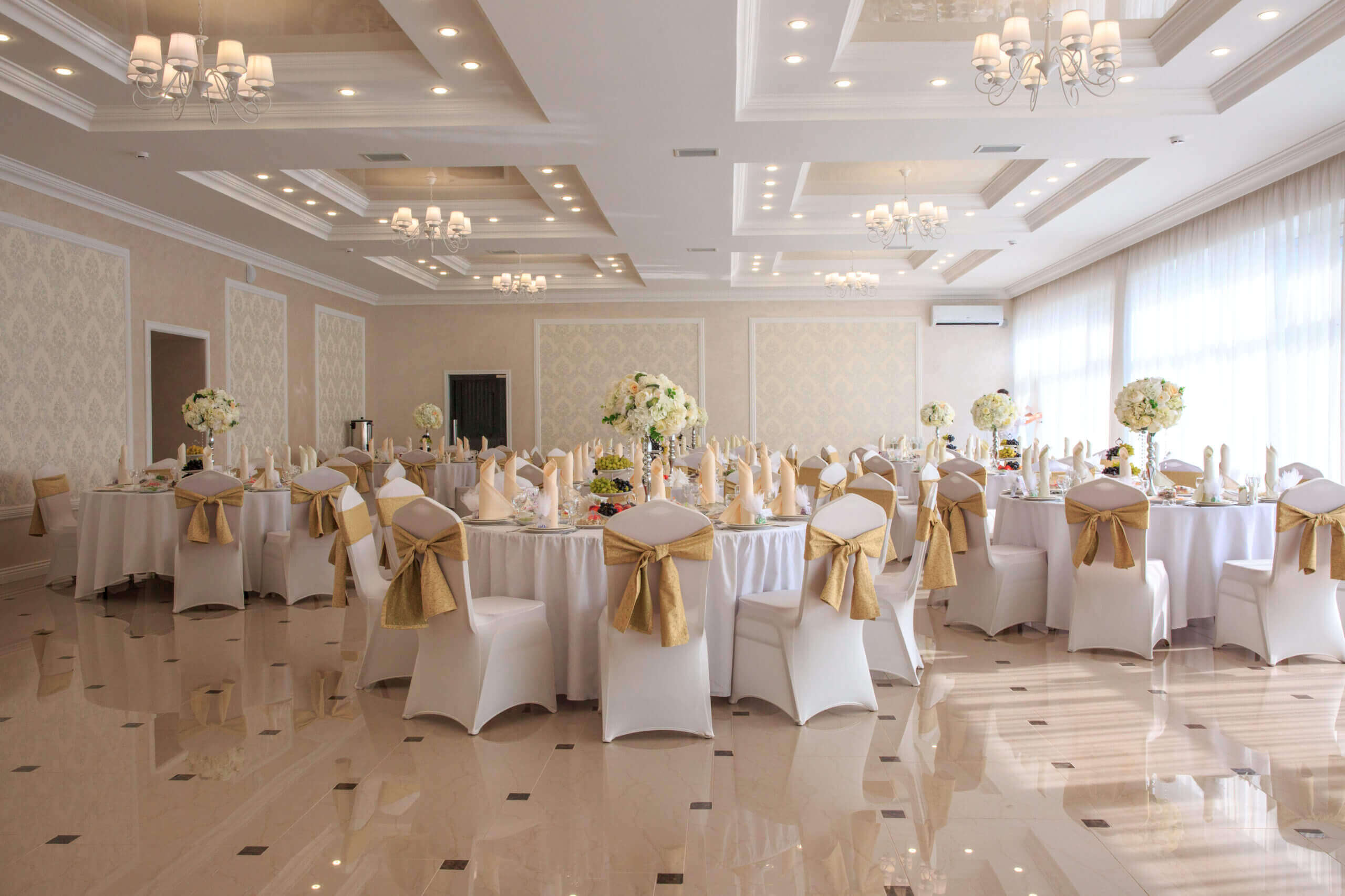 Decorated wedding banquet hall